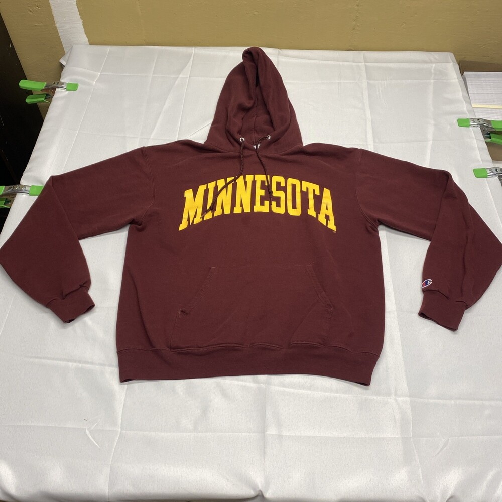 Minnesota Golden Gopher Hoodie Size Medium Maroon Champion Sweatshirt!